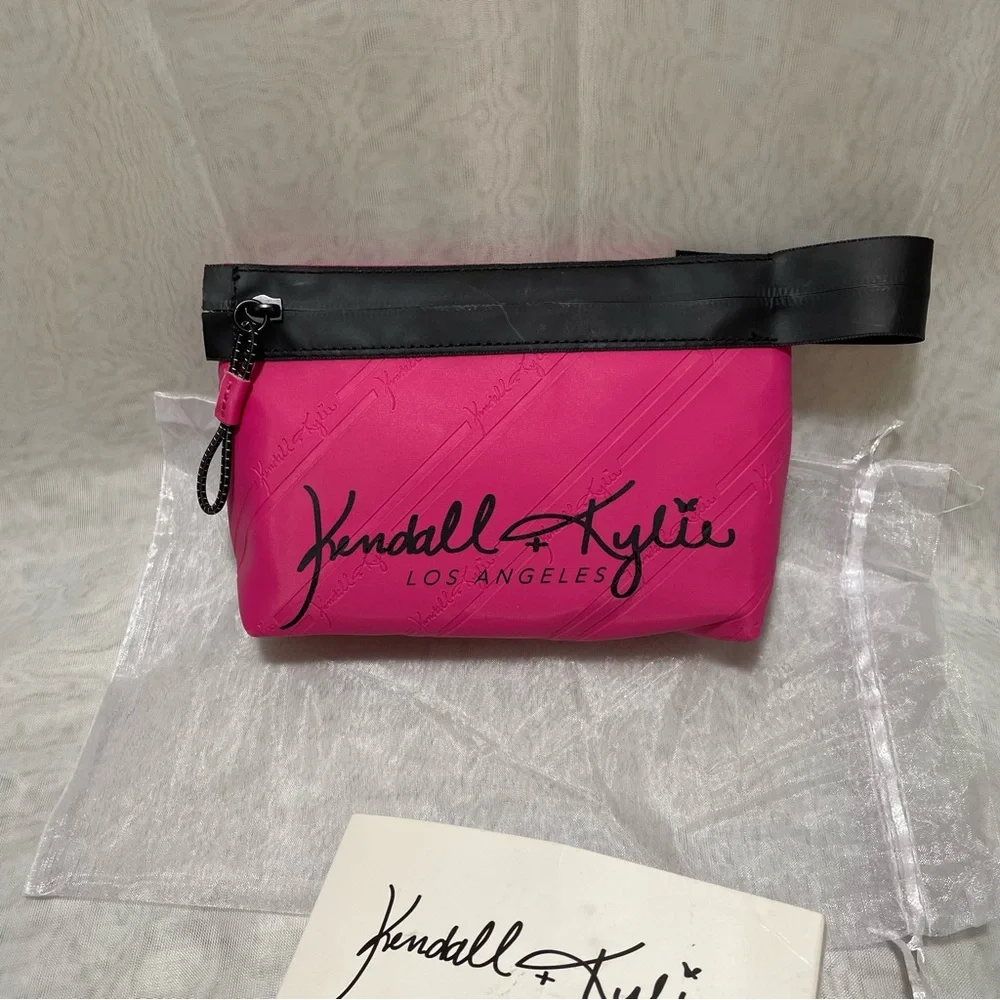 Kendall & Kylie Makeup Bag Cosmetic Bag, Pouch, Pink and Black, NWT